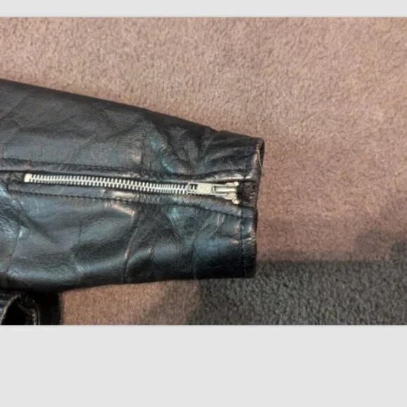 VNT Wilson's Leather Biker Black Leather Thinsulate Belted Jacket Men's Medium - Picture 5 of 6